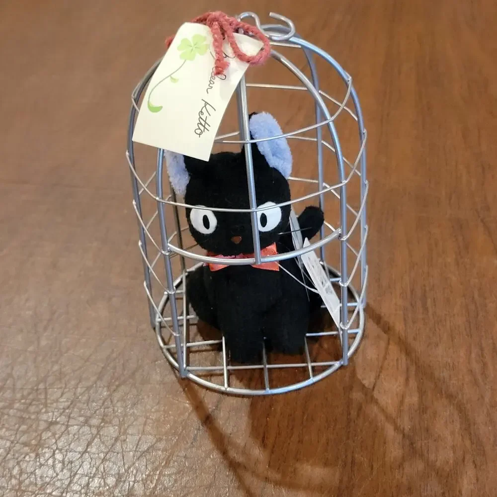 Vintage Studio Ghibli Jiji Cat Plush in Bird Cage Dear ketto Japan Import New